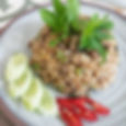 Stir-fried rice with snake beans and holy basil