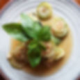 Eggplants with soy beans and sweet basil