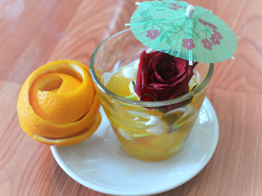 Oranges en sirop de rose et jasmin