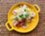 Prawn salad with white turmeric