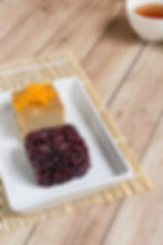 Black sticky rice and egg custard