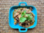 Grilled beef salad with eggplants