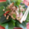 Wild pepper salad with mint, peanuts, ginger