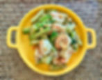 Loofah with egg and prawns