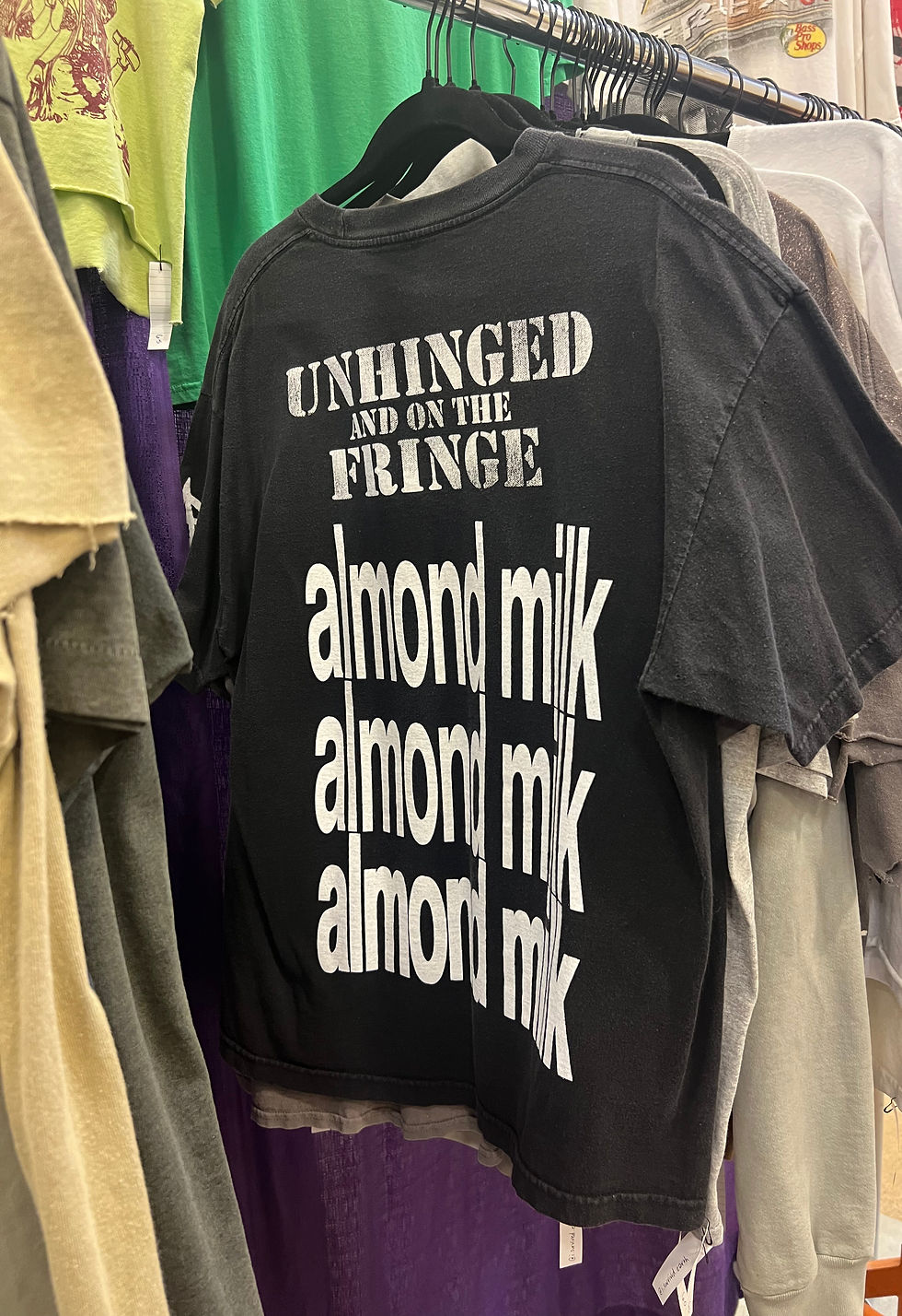 One of Rayne's printed T-shirts