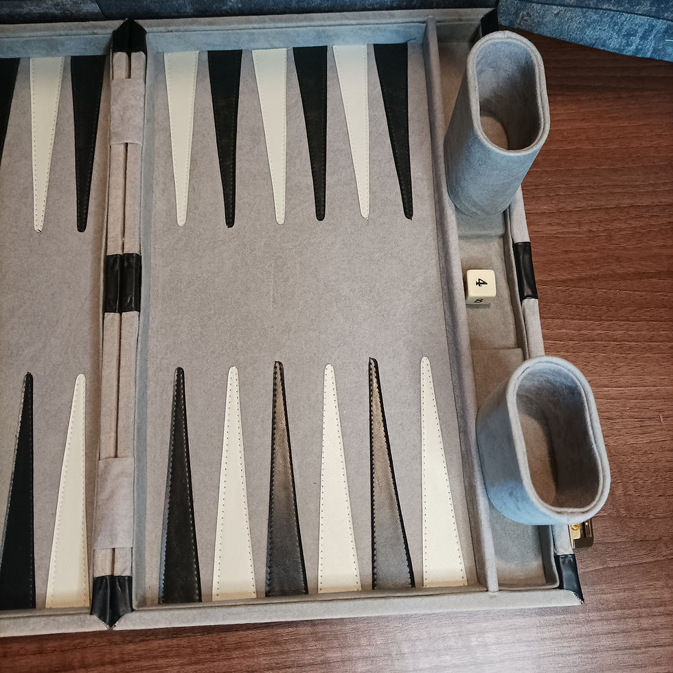 Miniature : Jeu de Backgammon vintage Valise en velour