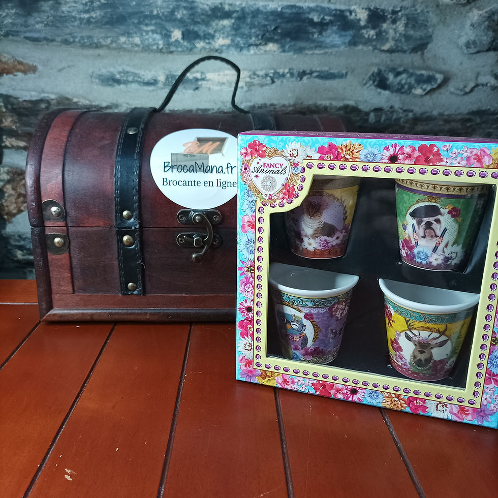 Coffret 4 tasses à café en porcelaine