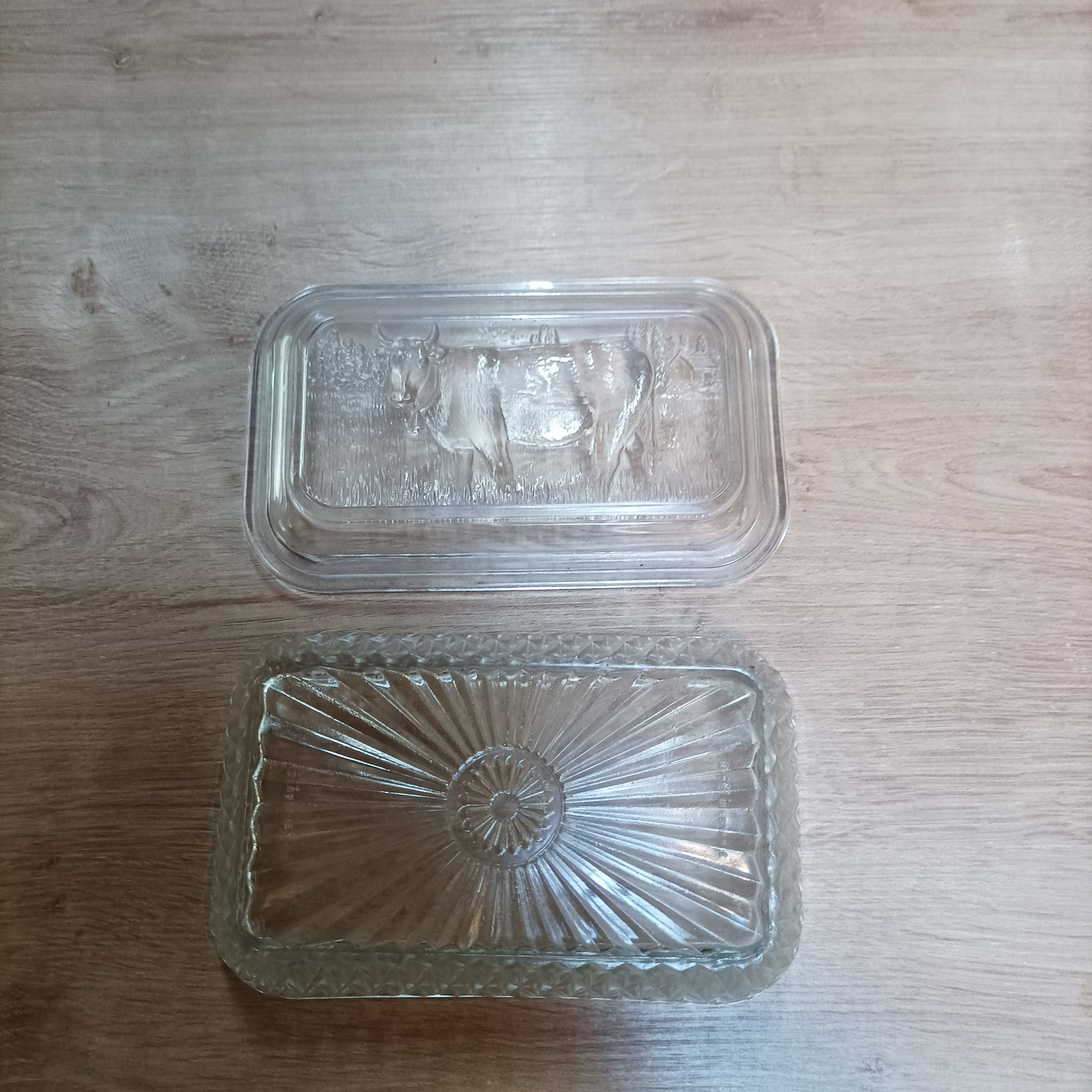 Beurrier décor ferme vache vintage