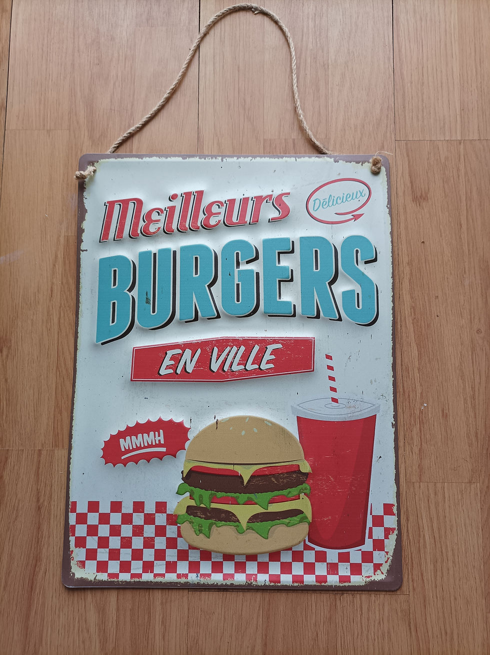 Plaque de décoration Meilleurs Burger en ville Pour décoration vintage restaurant/fast food/cuisine/food truck