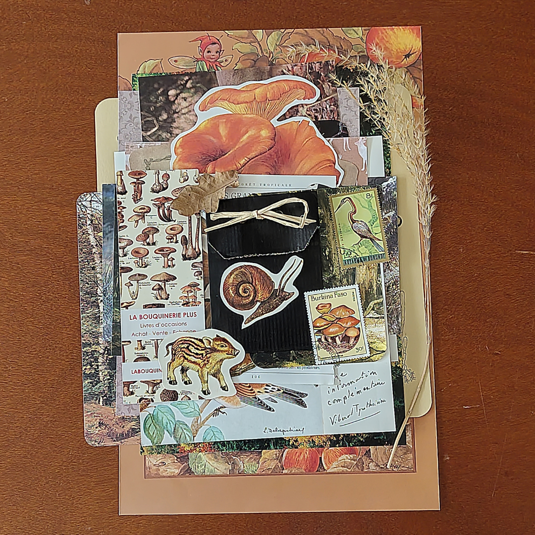 Kit de scrapbooking - 30 pièces - Thème forêt en automne