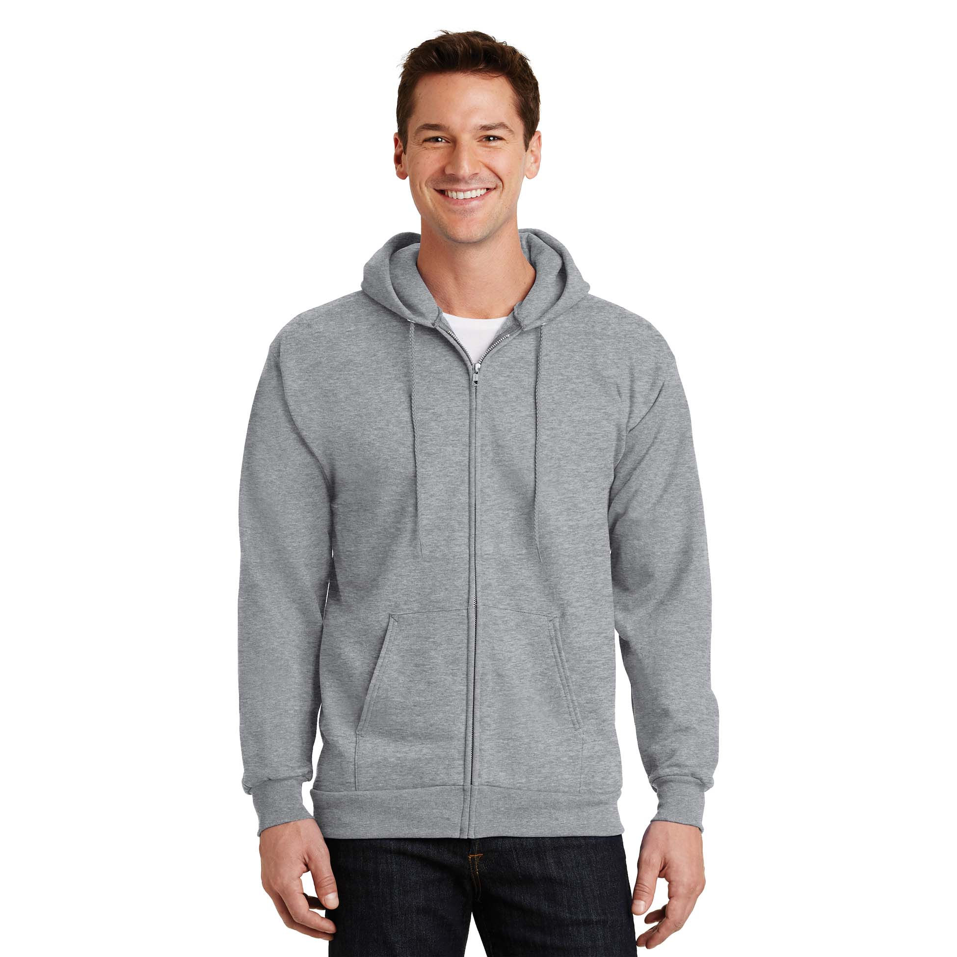 Talls Port & Company Essential Fleece Full-Zip Hooded Sweatshirt