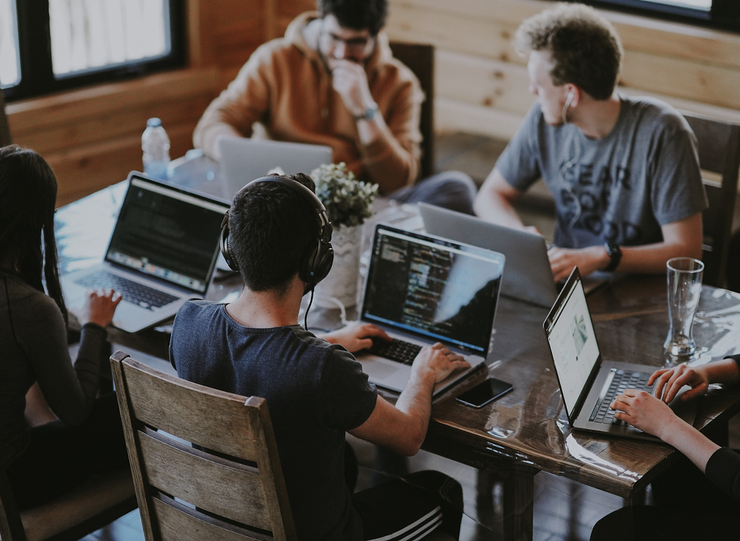 People working on computer