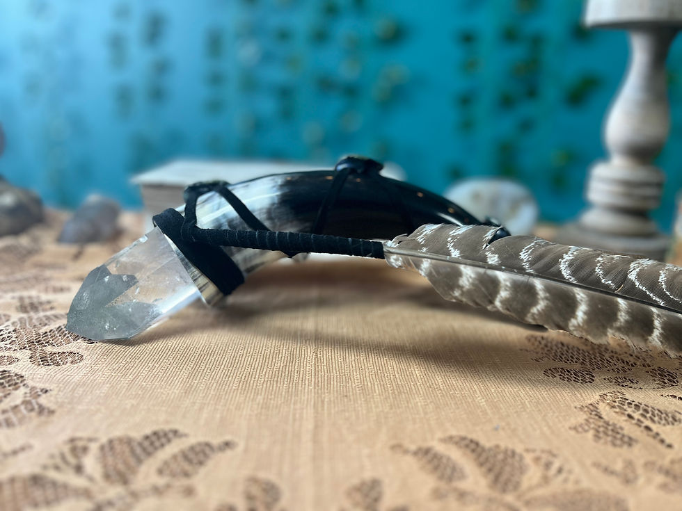 Thumbnail: Rainbow Heart Ox Horn Wand