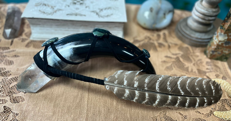 Thumbnail: Rainbow Heart Ox Horn Wand