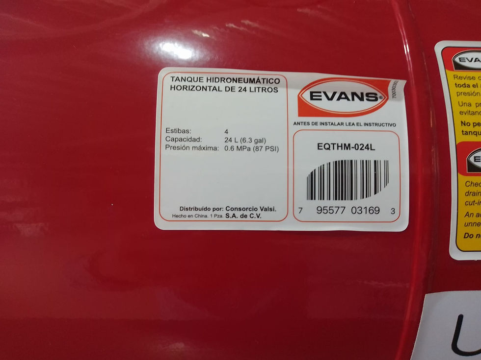 Miniatura: TANQUE HIDRONEUMATICO DE 24 LTS, BOMBA PERIFERICA DOMESTICA DE 1/2 HP.