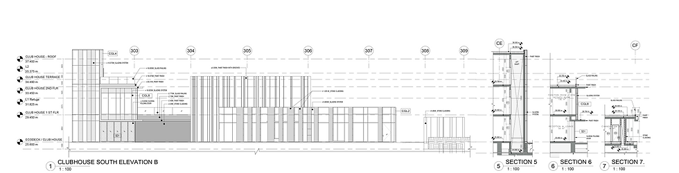 Clubhouse Elevation and Sections