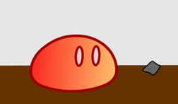 A short 2D animation with proper principles of animation showing the interaction between a slime creature and a mysterious rock that came across it.