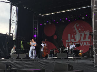 Alexandra Jackson sang three songs today at the 41st annual Atlanta Jazz Day Festival at Piedmont Pa