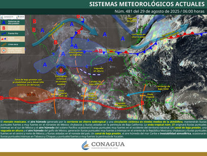 Pronóstico del tiempo para Oaxaca hoy viernes 29 de Agosto de 2025