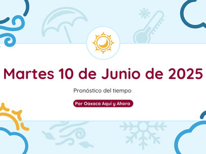 Pronostico de Tiempo para Oaxaca este Martes 10 de junio de 2025