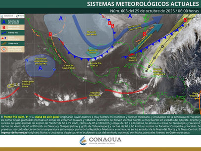 Pronóstico del tiempo para Oaxaca hoy miércoles 29 de octubre de 2025