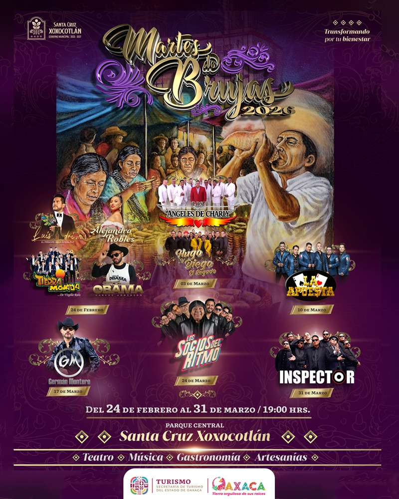 Invita Sectur Oaxaca a disfrutar de Martes de Brujas 2026 en Santa Cruz Xoxocotlán