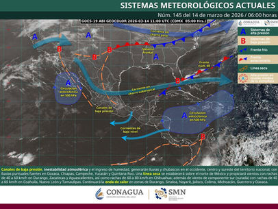 Pronóstico del tiempo para Oaxaca hoy sábado 14 de marzo de 2026