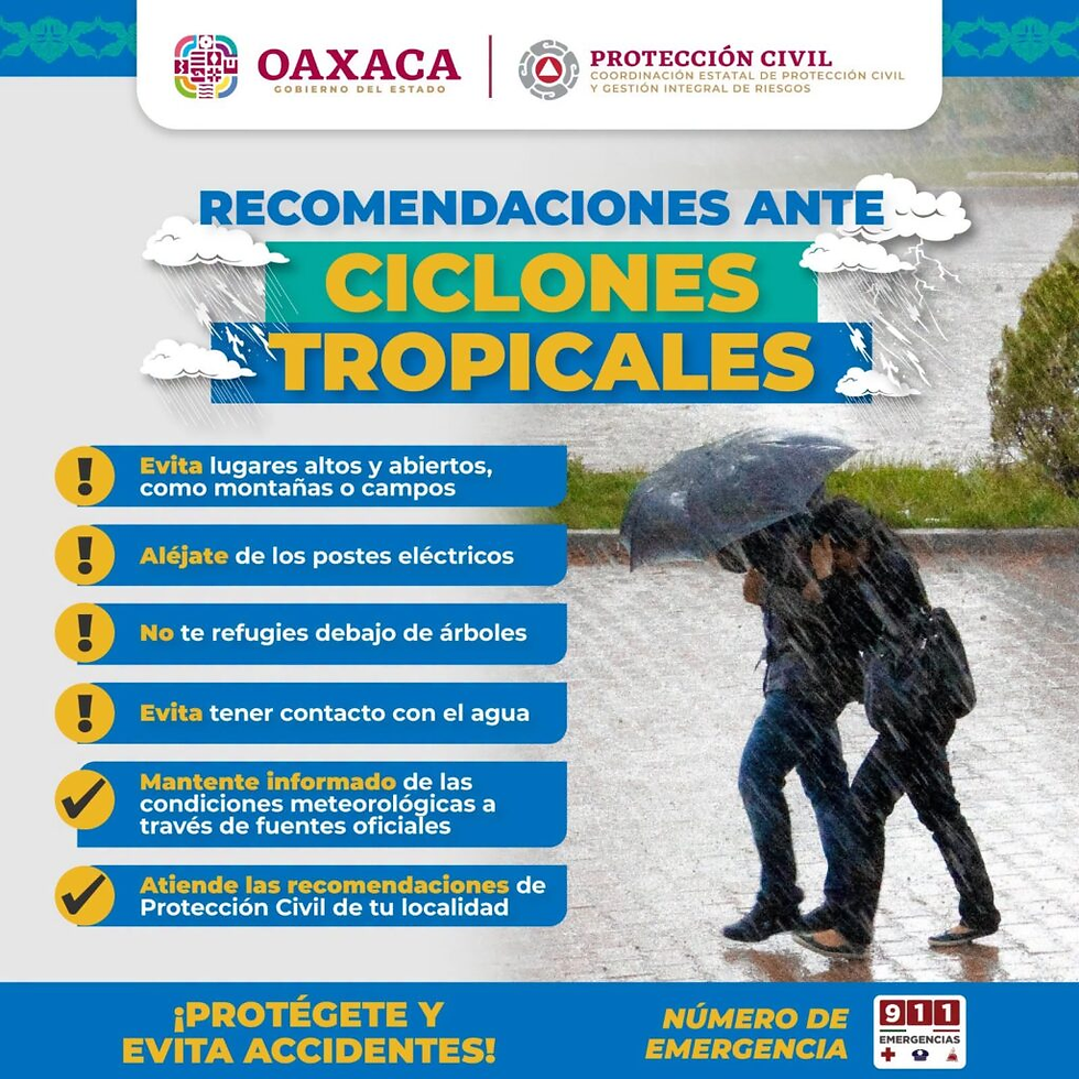 Exhorta Protección Civil a municipios de Oaxaca a activar planes de contingencia por lluvias