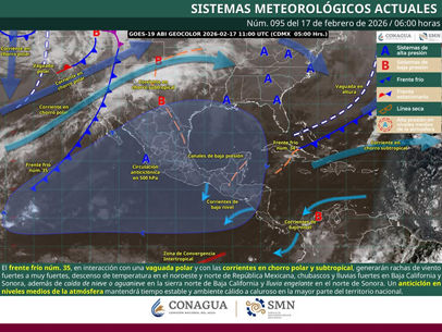 Pronóstico del tiempo para Oaxaca hoy martes 17 de febrero de 2026