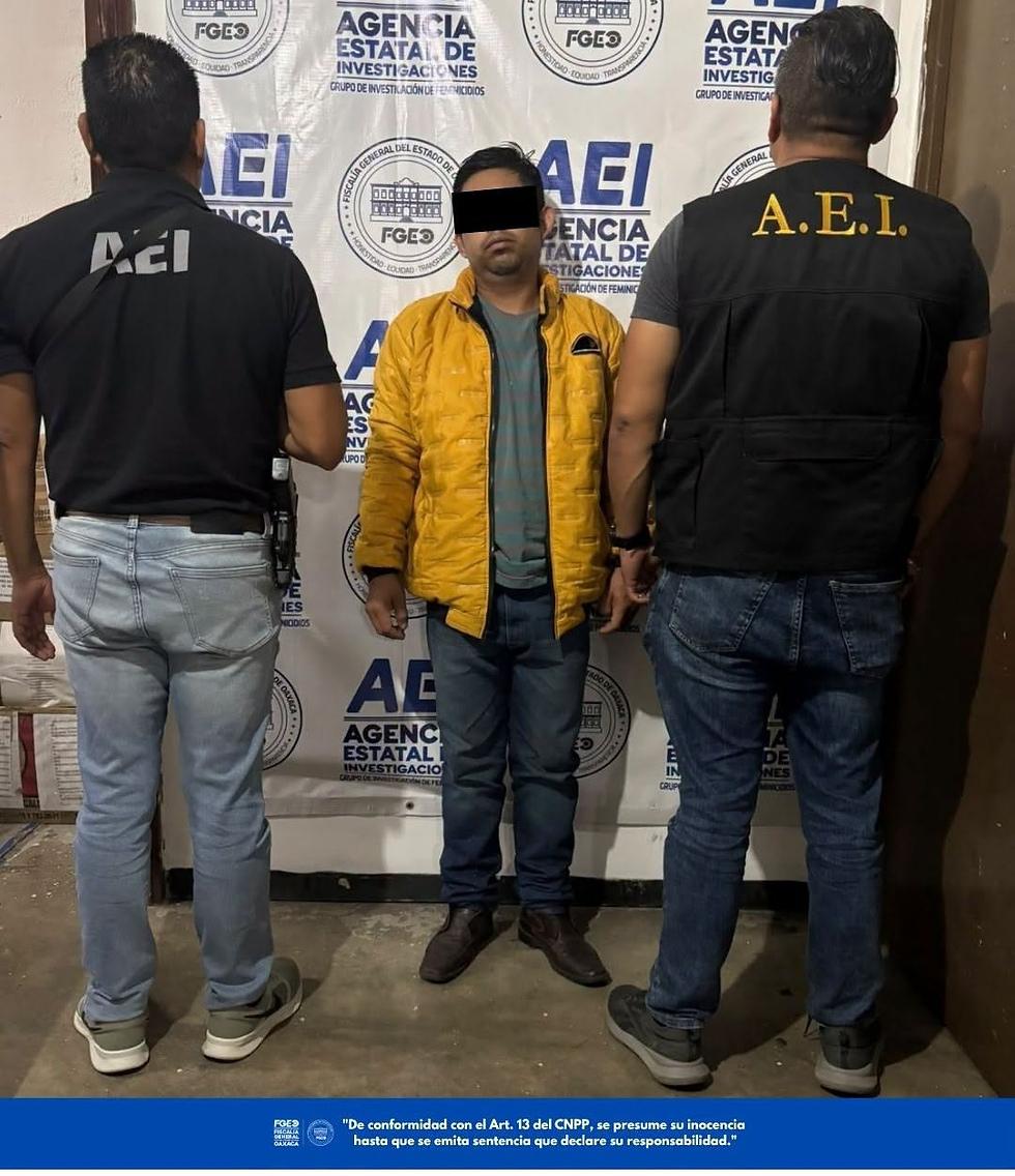 Fiscalía de Oaxaca aprehende a probable responsable de violencia de pareja en Oaxaca de Juárez
