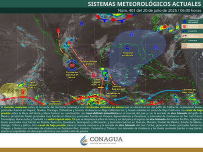 Se prevén tormentas eléctricas con vientos fuertes y chubascos por la tarde-noche en Oaxaca