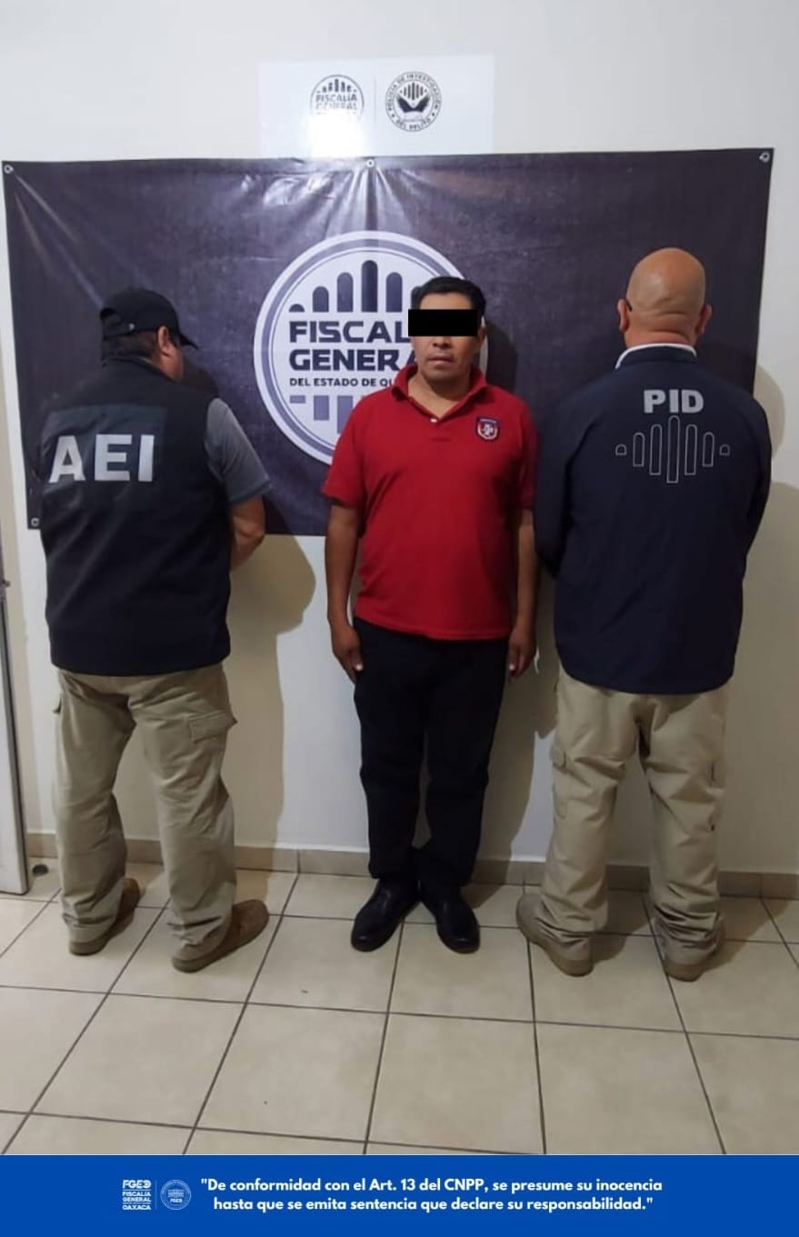 Coordinación interinstitucional permite cumplimiento de orden de aprehensión por homicidio en agravio de dos personas, cometido en la región de la Cuenca: Fiscalía de Oaxaca