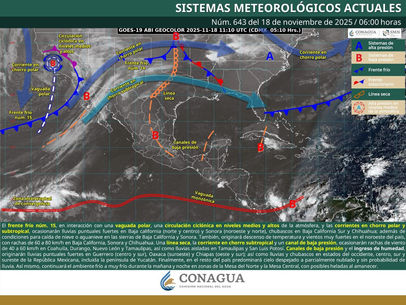 Pronóstico del tiempo para Oaxaca hoy martes 18 de noviembre de 2025