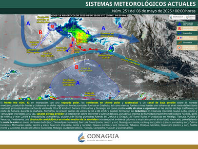 Lluvias y chubascos durante la tarde de este martes 6 de mayo de 2025