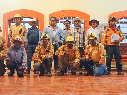 Controla Coesfo incendio forestal en San Lorenzo Albarradas