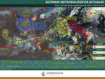 Pronóstico del tiempo para Oaxaca hoy miércoles 24 de septiembre de 2025