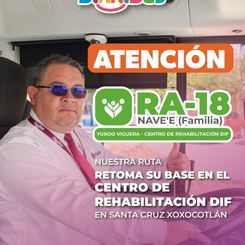 Ruta RA-18 del BinniBus regresa al Centro de Rehabilitación DIF