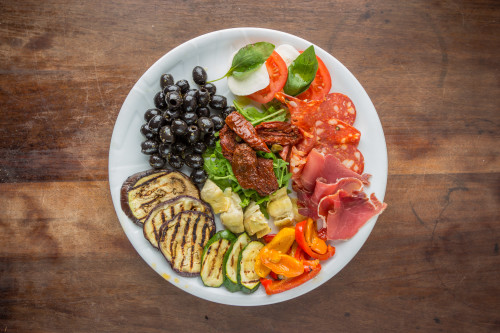Arranged Food and Objects