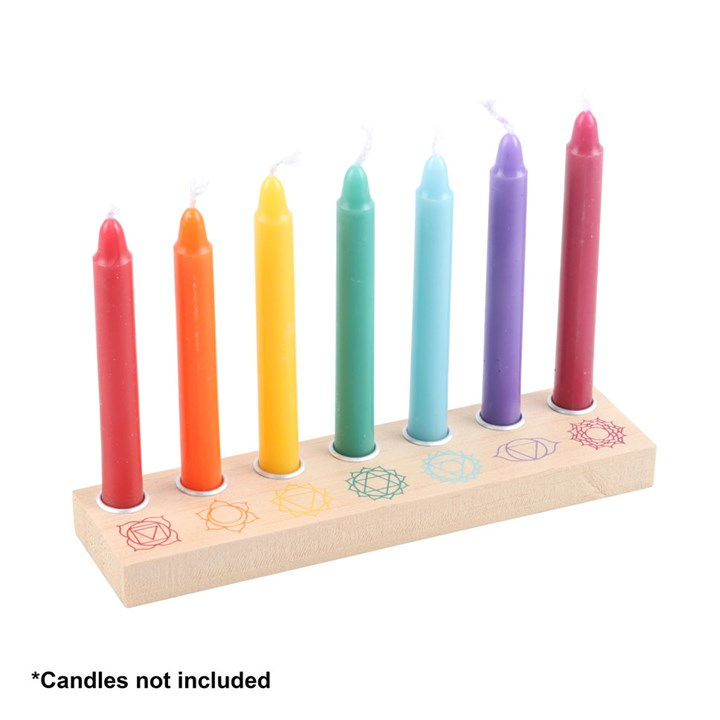 Thumbnail: Seven Chakras Wooden Energy Candle Holder
