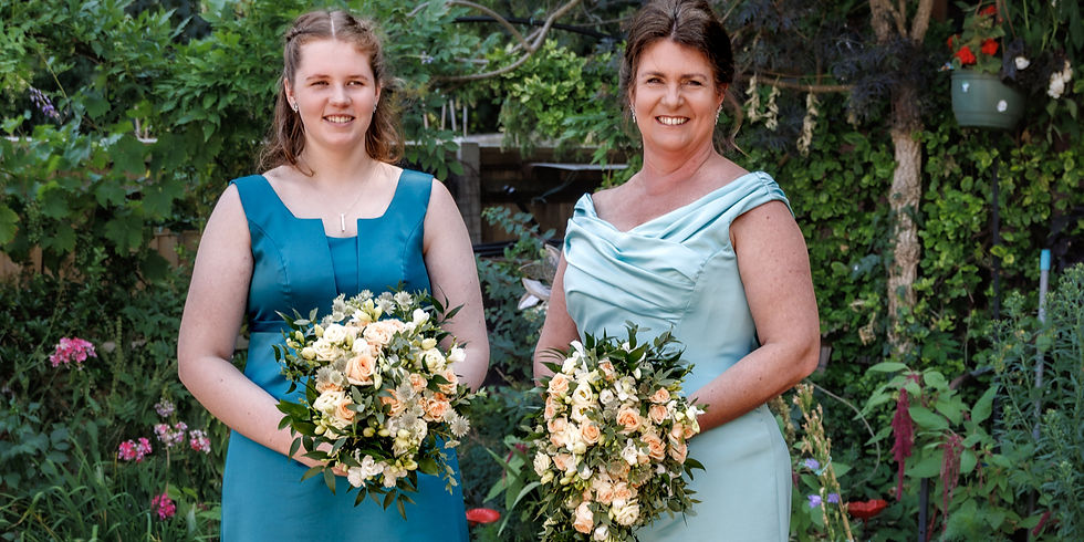 Bespoke teal wedding dress