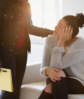 woman being comforted