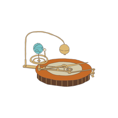 An illustration of a time machine