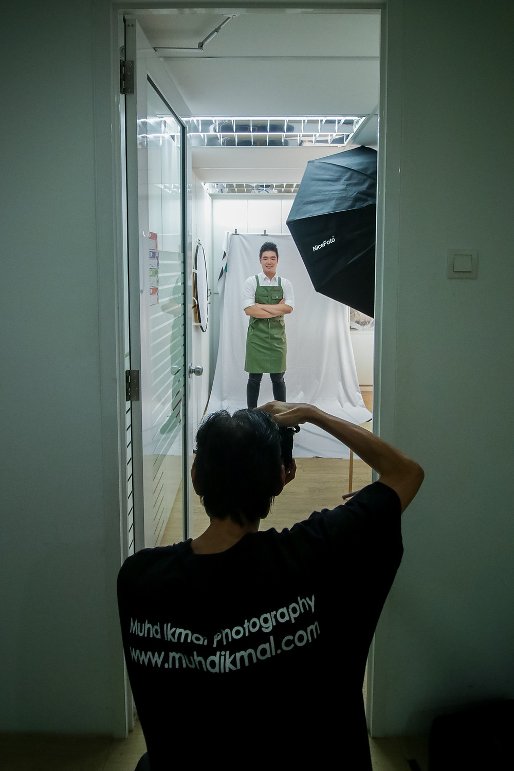 The office space was small so I had to shoot through the doorway.