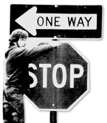 Modern One way sign