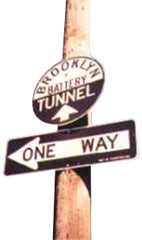 one way sign in 1960