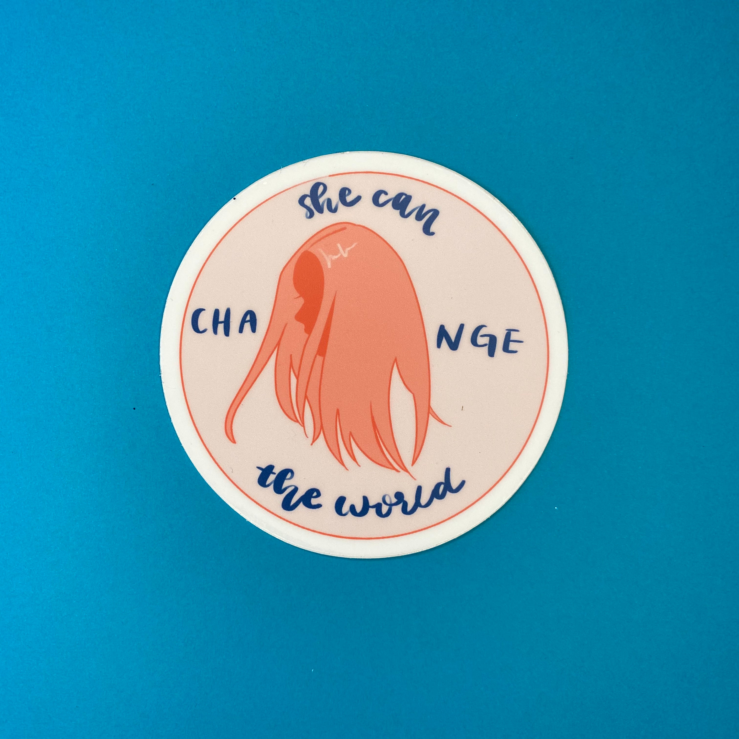 She Can Change the World Sticker