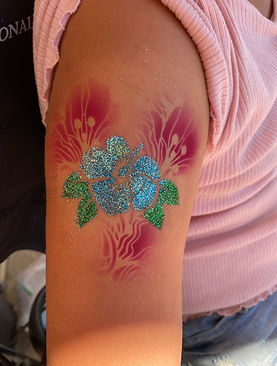 Flower Glitter Tattoo