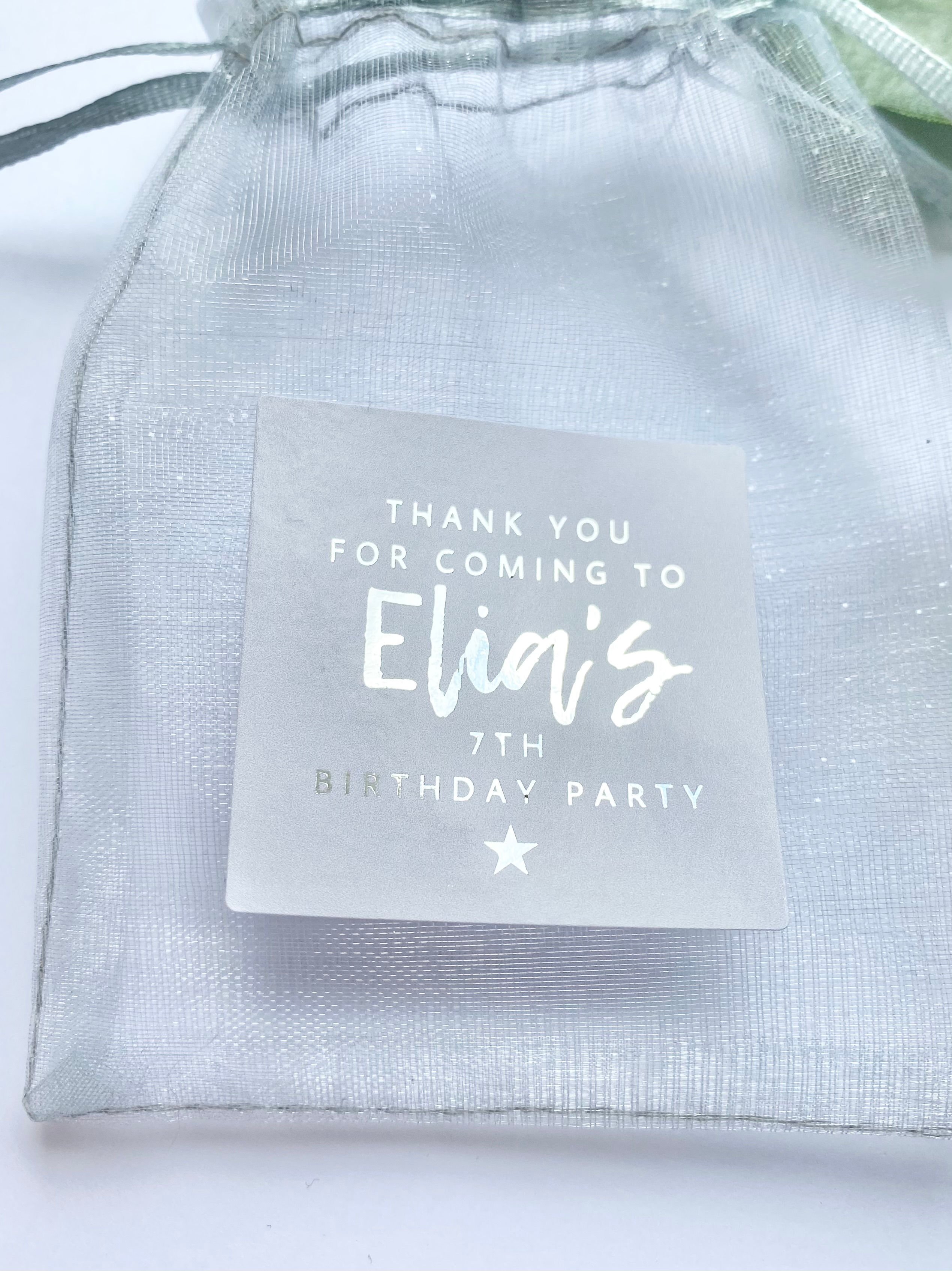 Personalised Birthday Name with star Party Stickers