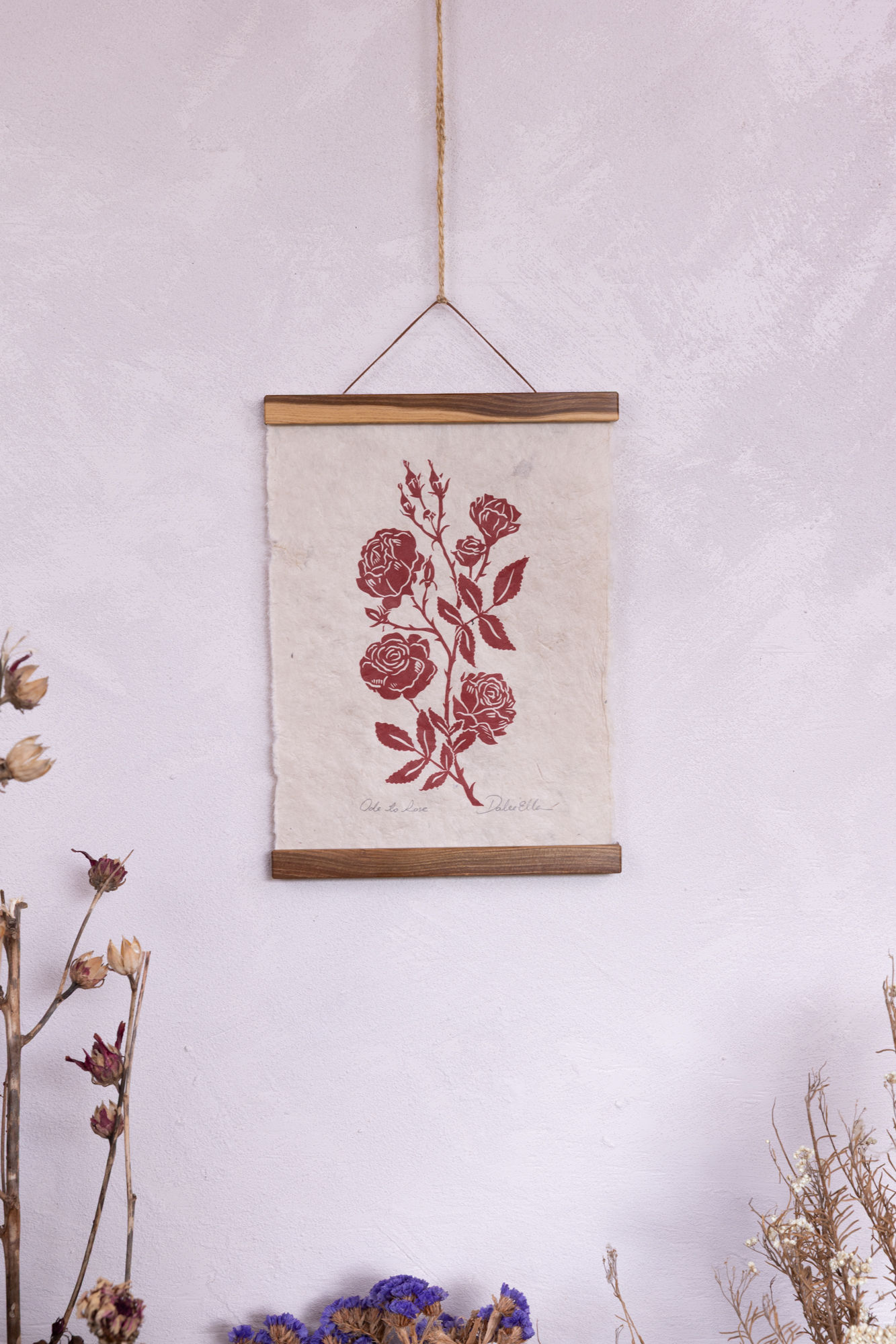Ode to Rose - Original Relief Print