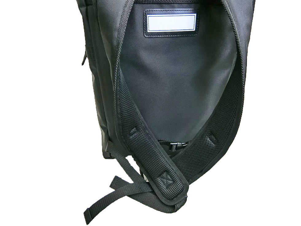 サムネイル： (2)【B】縦型通学バッグ【校章印刷なし】ブラック（縦型スクエアポックス型）小岩第二中学校指定通学バッグ19099-10